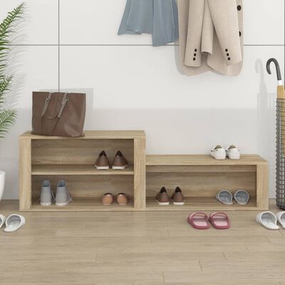 vidaXL Mueble zapatero madera contrachapada roble Sonoma 150x35x45 cm