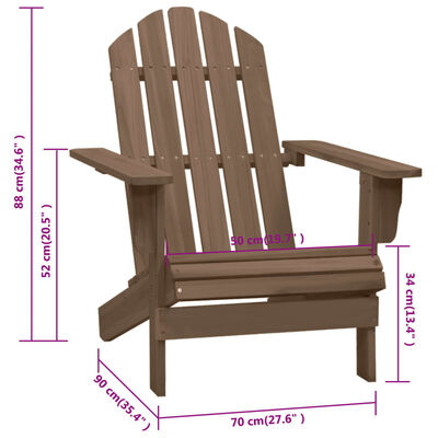 vidaXL Silla de jardín de madera marrón