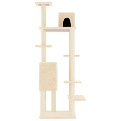 vidaXL Rascador para gatos con postes de sisal crema 154 cm