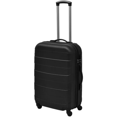 vidaXL Juego de maletas trolley rígidas 3 piezas negro 45,5/55/66 cm