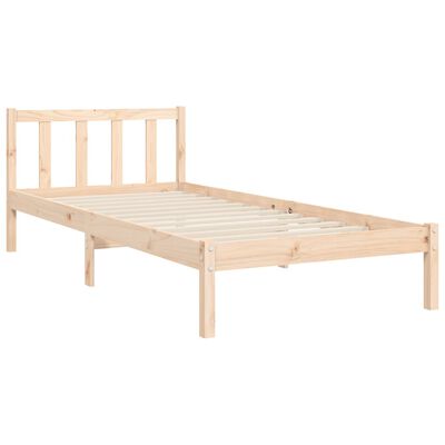 vidaXL Estructura de cama con cabecero madera maciza 90x200 cm