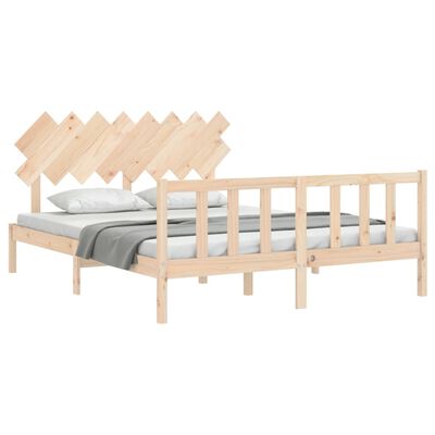 vidaXL Estructura de cama con cabecero madera maciza 160x200 cm