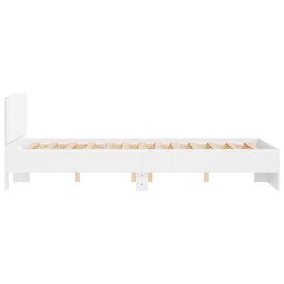 vidaXL Estructura de cama con cabecero blanca 135x190 cm