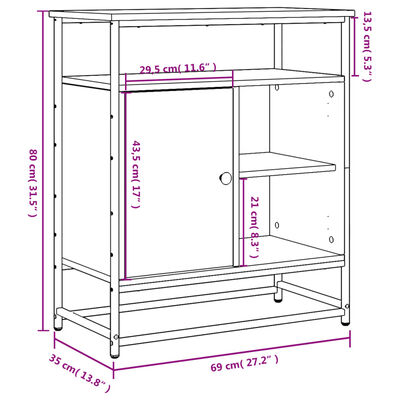 vidaXL Aparador de madera de ingeniería roble Sonoma 69x35x80 cm