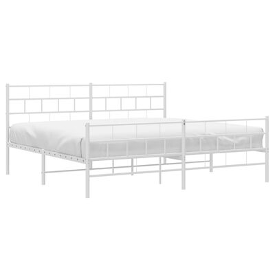 vidaXL Estructura cama sin colchón con estribo metal blanco 193x203 cm