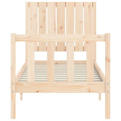 vidaXL Estructura de cama individual con cabecero madera maciza