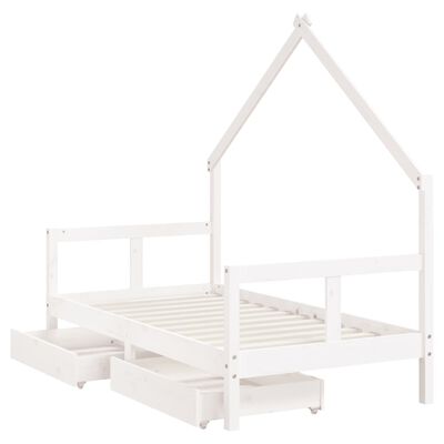 vidaXL Estructura cama infantil y cajones madera pino blanco 80x160 cm