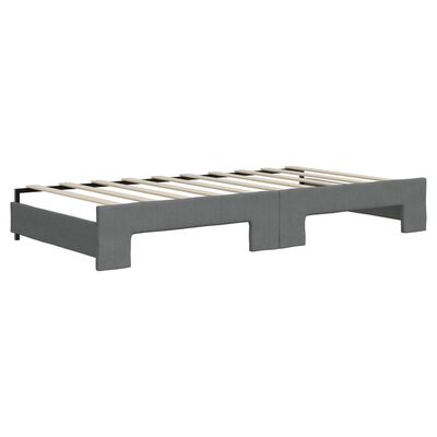 vidaXL Sofá cama nido con cajones tela gris oscuro 90x190 cm