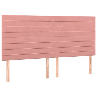 vidaXL Cabeceros 4 unidades de terciopelo rosa 100x5x78/88 cm