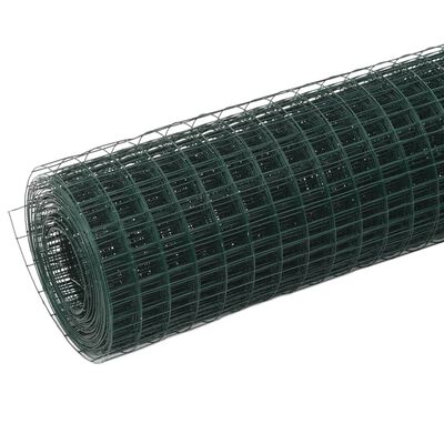 vidaXL Alambrada de gallinero acero revestimiento PVC verde 10x0,5 m