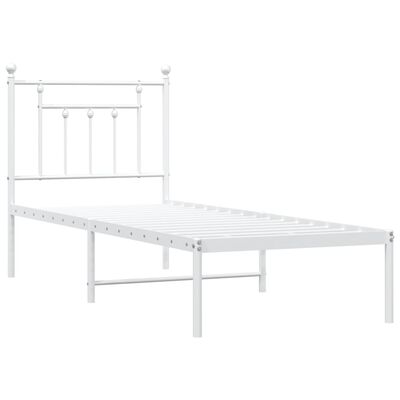 vidaXL Estructura cama sin colchón con cabecero metal blanco 75x190 cm