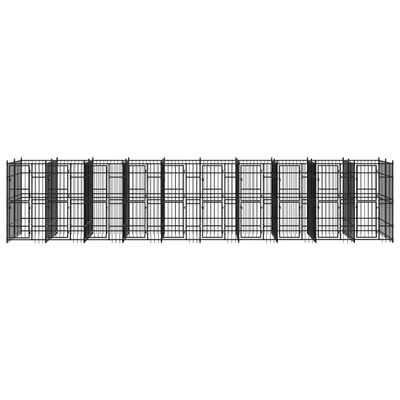 vidaXL Perrera de exterior de acero 18,43 m²