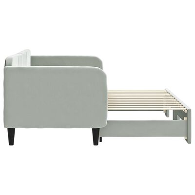 vidaXL Sofá cama nido terciopelo gris claro 80x200 cm