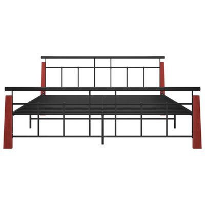 vidaXL Estructura de cama sin colchón metal madera de roble 180x200 cm