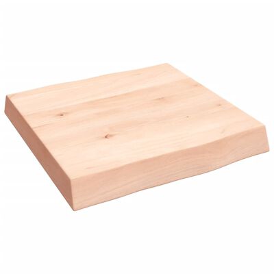 vidaXL Tablero de mesa madera maciza borde natural 40x40x(2-6) cm