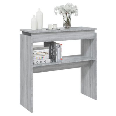 vidaXL Mesa consola madera contrachapada gris Sonoma 80x30x80 cm