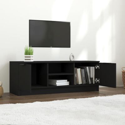 vidaXL Mueble de TV madera contrachapada negro 102x35x36,5 cm