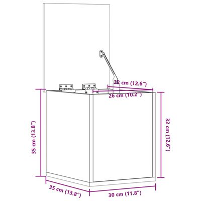 vidaXL Caja de almacenaje madera ingeniería gris hormigón 30x35x35 cm