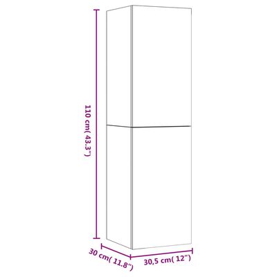 vidaXL Mueble para TV de pared color roble marrón 30,5x30x110 cm