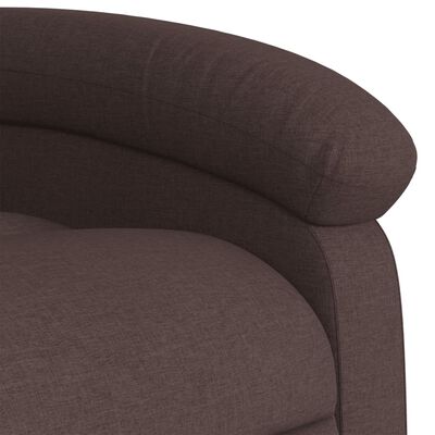 vidaXL Sillón reclinable eléctrico tela marrón oscuro