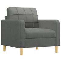 vidaXL Sillón de tela gris oscuro 60 cm