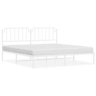 vidaXL Estructura cama sin colchón con cabecero metal blanco 193x203cm