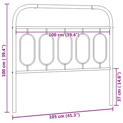 vidaXL Cabecero de metal negro 100 cm