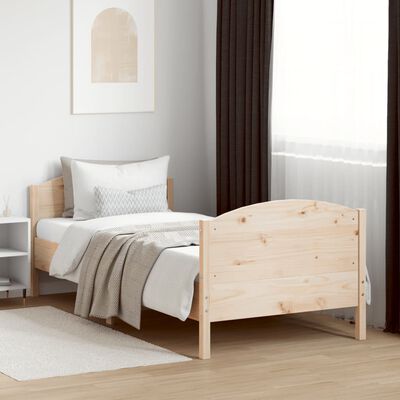 vidaXL Estructura de cama sin colchón madera maciza pino 75x190 cm