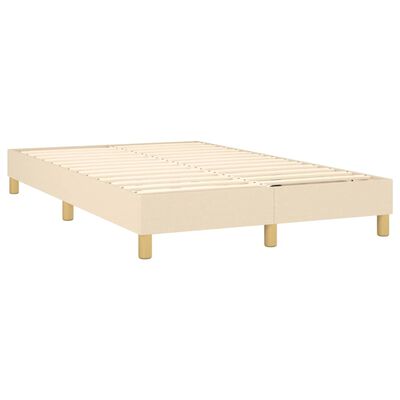 vidaXL Cama box spring con colchón tela color crema 120x200 cm