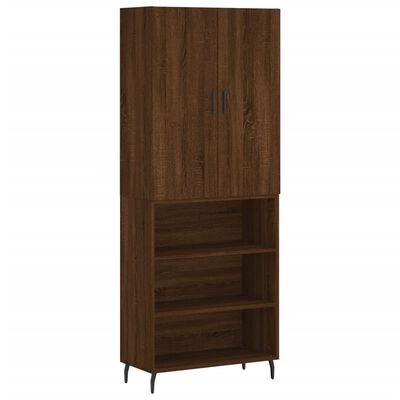 vidaXL Aparador alto madera contrachapada marrón roble 69,5x34x180 cm