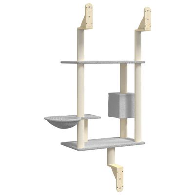 vidaXL Árbol rascador para gatos de pared gris claro 153 cm