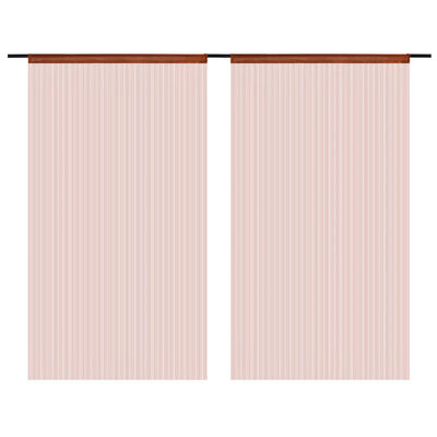 vidaXL Cortinas de flecos 2 piezas 100x250 cm marrón