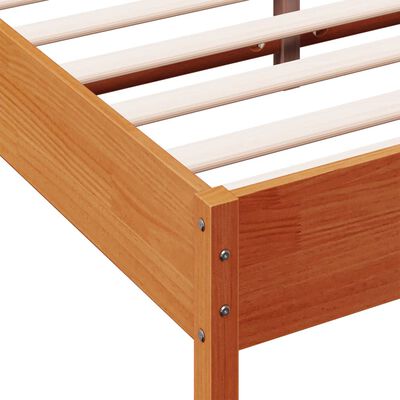 vidaXL Cama sin colchón madera maciza de pino marrón cera 120x200 cm