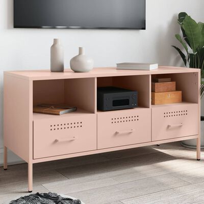 vidaXL Mueble para TV acero rosa 100,5x39x50,5 cm