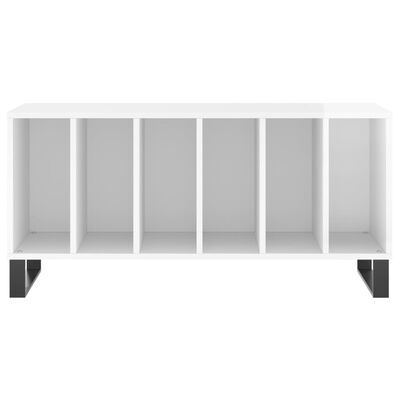 vidaXL Mueble discos madera contrachapada blanco brillo 100x38x48 cm