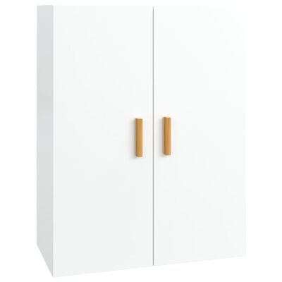 vidaXL Armario de pared colgante blanco brillante 69,5x34x90 cm