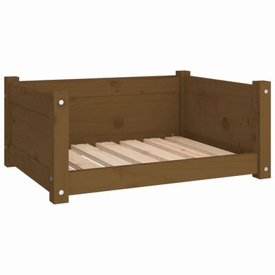 vidaXL Cama para perros madera maciza pino marrón miel 65,5x50,5x28 cm