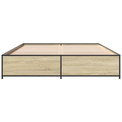 vidaXL Estructura cama madera ingeniería metal roble Sonoma 120x190 cm