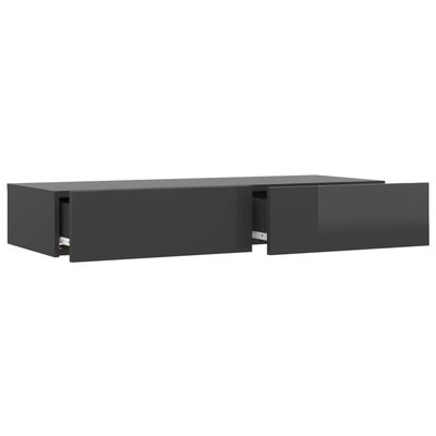 vidaXL Mueble para TV con luces LED gris brillante 90x35x15,5 cm