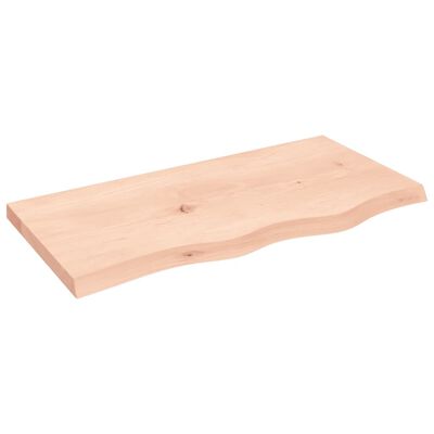 vidaXL Encimera de baño madera maciza sin tratar 80x40x(2-4) cm