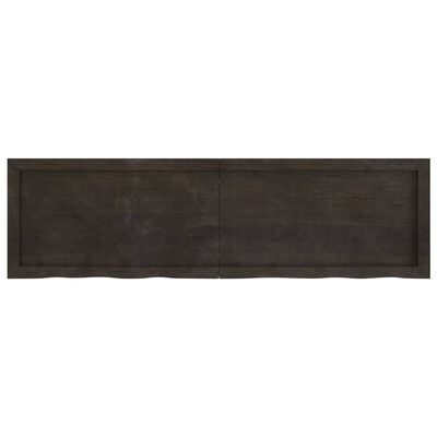 vidaXL Encimera de baño madera tratada marrón oscuro 140x40x(2-6) cm