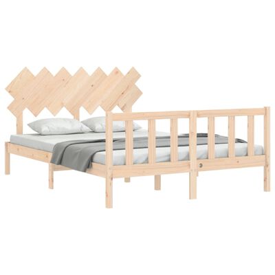 vidaXL Estructura de cama con cabecero madera maciza 140x200 cm