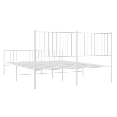 vidaXL Estructura cama sin colchón con estribo metal blanco 150x200 cm