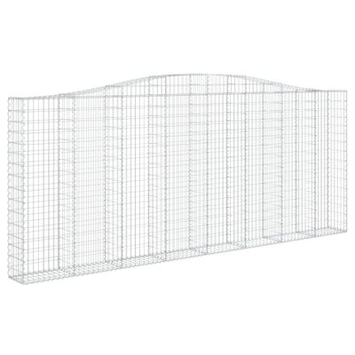 vidaXL Cestas gaviones 3 uds forma de arco hierro 400x30x160/180 cm