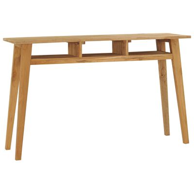 vidaXL Mesa consola de madera de teca maciza 120x35x75 cm