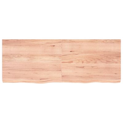 vidaXL Encimera baño madera maciza tratada marrón claro 160x60x(2-6)cm