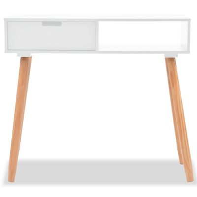 vidaXL Mesa consola de madera maciza de pino blanca 80x30x72 cm