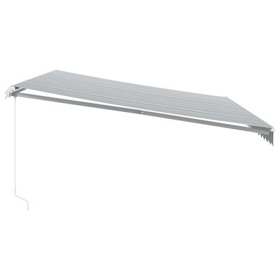 vidaXL Toldo retráctil manual gris antracita y blanco 500x300 cm