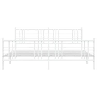 vidaXL Estructura cama sin colchón con estribo metal blanco 193x203 cm