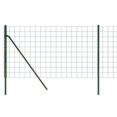 vidaXL Cerca de alambre de acero galvanizado verde 1x25 m